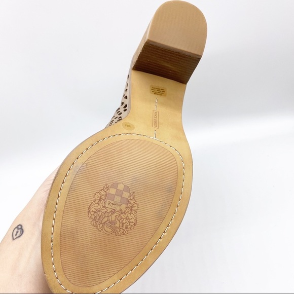 NEW-Vince Camuto-Taupe Tan Leather Laser Cut Gladiator 10 - Picture 7 of 10